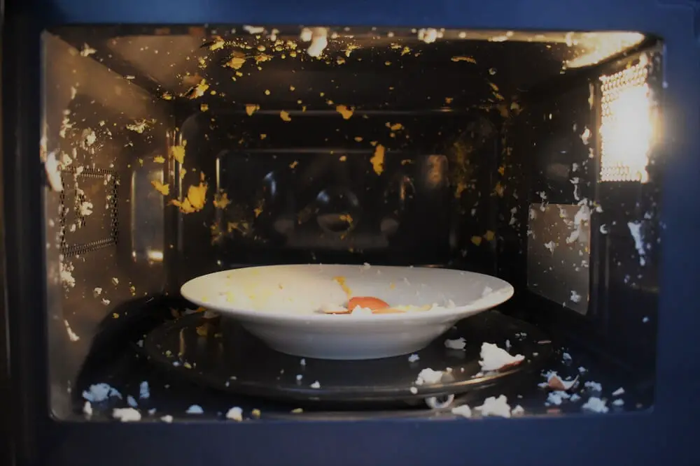 egg blasts inside the microwave oven