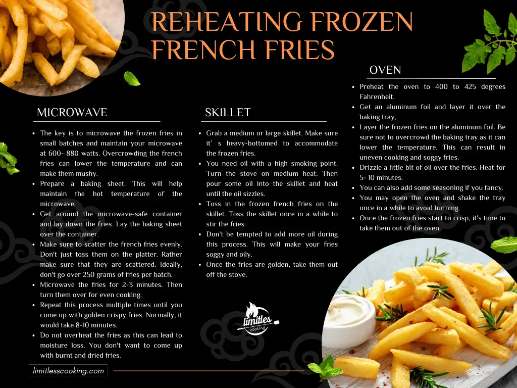 different ways to reheat frozen french fries 