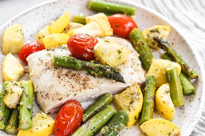 Halibut with Roasted Vegetables recipe